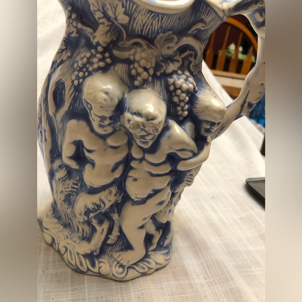 Minton Silenus Bacchus Style Stoneware Pitcher - Picture 4 of 13